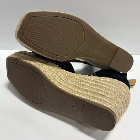 Crown Vintage Women’s Jaussie Espadrille Wedge Sandals Black, Size 7.5 M - Picture 5 of 6